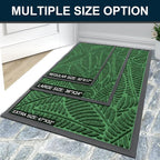 Colorxy Waterproof Doormat, Sturdy Natural Rubber Front Indoor Mat, Non Slip Low Profile Indoor Outdoor Door Mats, Stain and Fade Resistant Floor Mat, Easy Clean Patio Entrance Mat, 59''x23'', Green