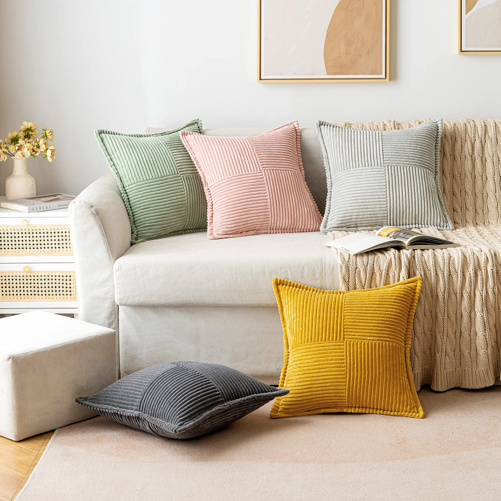 MIULEE Decorative Throw Pillow Covers for Couch 20x20 Inch Mustard Yellow