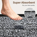 48x32 Large Bathroom Rugs Washable Non Slip, Black Bath Mat for Bathroom Floor Tub, Soft Absorbent Quick Dry Mats for Shower, Bathtub,Home Decor