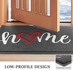 BeneathYourFeet Door Mat, Welcome Mat Low Profile Floor Mat Front Doormat Indoor and Outdoor Doormat Non Slip Rugs for Entryway, Patio, High Traffic Areas (36"x24", Grey-Home)