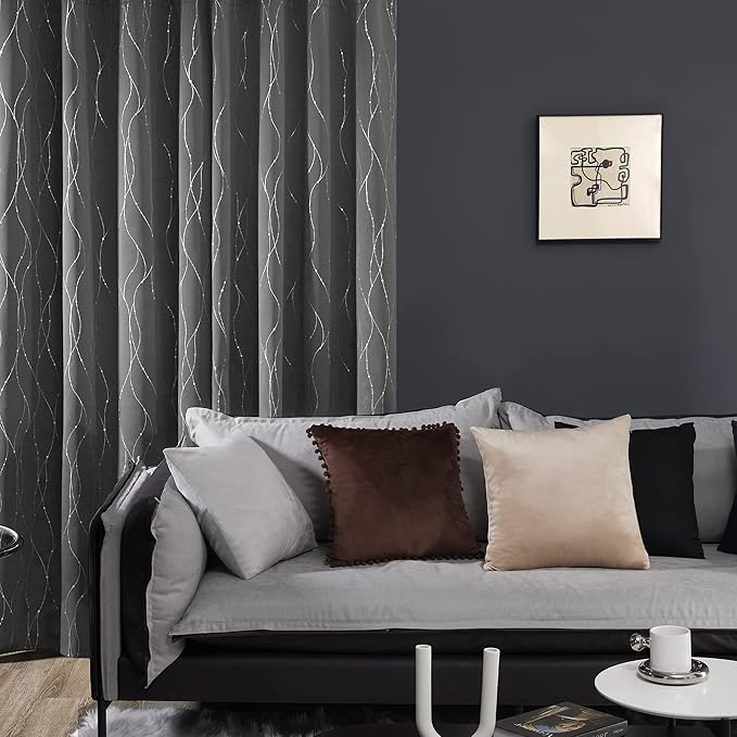 Deconovo Living Room Curtains 54 Inches Long, Blackout Curtains for Bedroom