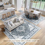 RELEANY Washable Area Rug, Runner 2'x8', Grey/White/Beige