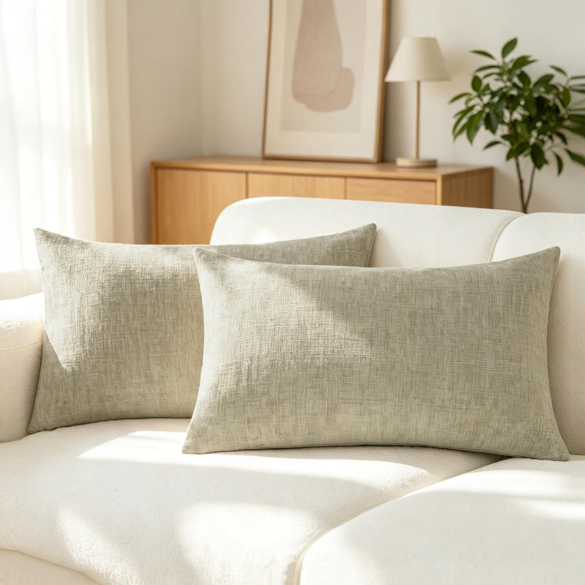 CaliTime Decorative Couch Throw Pillow Covers 20 X 12 Inches Navy Blue