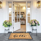Yimobra Welcome Mats for Front Door 29.5x17, Heavy Duty Waterproof Outdoor Door Mat Outside Entrance, Non-Slip Low Profile Indoor Entryway Mat for Garage Patio, Yellow