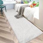 JiaoBaba Runner Rug for Bedroom White 2x10ft Fluffy Area Rug Bedside Runner Rug for Kids Room Boys Teens Nursery Baby Living Room Dorm Home Decor Carpets Kid Sbedroom Rug