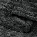 BEDELITE Fleece Throw Blanket for Couch – 3D Ribbed Jacquard Soft and Warm Decorative Fuzzy Blanket – Cozy, Fluffy, Plush Lightweight Charcoal Grey Throw Blankets for Bed, Sofa, 50x60 inches