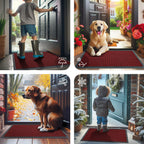 Smiry Front Door Mat Outside Entrance, Natural Rubber Doormat, 29.5x17 Inch