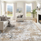 XLUEZ 8x10 Area Rugs for Living Room, Washable Modern Abstract Large Area Rug Neutral Soft Non Slip Kids Rug Stain Resistant Indoor Carpet for Bedroom Nursery Dining Room Playroom(Beige, 8'x10')