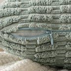 MIULEE Corduroy Decorative Throw Pillow Covers 12x12 Grey Green Pack of 2