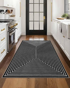 Latte&Fog 3x5 Entryway Rug Indoor, Modern Abstract Washable Area Rug, Boho Non Slip Low Pile Throw Carpet for Indoor Bedroom Bedside, Kitchen, Entry and Living Room
