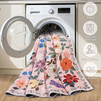 Round Area Rug for Living Room: 6 ft Floral Washable Circle Rug Soft Boho Non-Slip Carpet Indoor Stain Resistant Low Pile Small Circular Rug for Bedroom Entryway Kitchen Nursery Home Office Beige