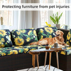 8Pcs Stretch Patio Cushion Covers,Outdoor Couch Covers Replacement,Outdoor Couch & Sofa Slipcovers,for Patio Furniture Cushion Covers,Washable Reusable Furniture Protector(Sunflower,Cover Only)
