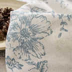 jinchan Lined Linen Blend Curtain Floral Curtains for Living Room 90 Inches Long Blue Peony Flower Printed Curtain Rod Pocket Back Tab Farmhouse Patterned Drapes Bedroom Window Curtains Set 2 Panels