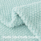 Whale Flotilla King Size Fuzzy Fleece Blanket for Bed, 90x104 Inch Fluffy Warm Soft Jacquard Blankets for All Season, Lightweight and Cozy, Light Blue