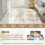 XLUEZ 9x12 Area Rug for Living Room, Washable Modern Abstract Large Area Rug Neutral Soft Non Slip Kids Rug Stain Resistant Indoor Carpet for Bedroom Dining Room Playroom Office(BeigeBrown, 9'x12')