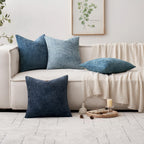 MIULEE Decorative Couch Throw Pillow Covers 22x22 Inch Coastal Blue 2 Pack