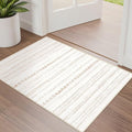 Nakagishi Boho 2x3 Washable Area Rug Non Slip Carpet for Entryway Beige