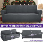 ZNSAYOTX Super Stretch Couch Cover (72"-92") Universal Sofa Covers with Elastic Bottom, Dog Cat Pets Friendly Washable Furniture Protector Fitted Sofa Slipcovers Stay in Place (Dark Grey, Sofa)