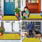 Smiry Front Door Mat Outside Entrance, Heavy Duty Sturdy Natural Rubber Doormat, Trap Dirt and Moisture, Easy Clean Low Profile Welcome Floor Mats for Indoor Outdoor Entry, 35X23 Inch, MST- Yellow