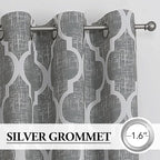 Beauoop Moroccan 100% Blackout Sliding Door Curtains Grey 100x96 1 Set