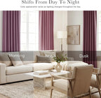 PONY DANCE - Window Curtains - 42 inch W by 45 L Dusty Rose Thermal Insulated Curtain Drapes Light Filter Energy Efficient Modern Design Style for Home Decor Low Shading Effect, 2 Pieces