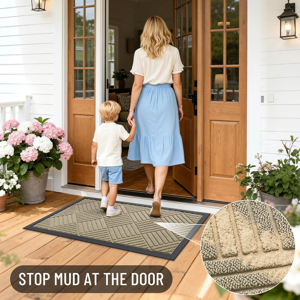 OLANLY Front Door Mat Outside Entrance 33x21, Waterproof Heavy-Duty Doormat