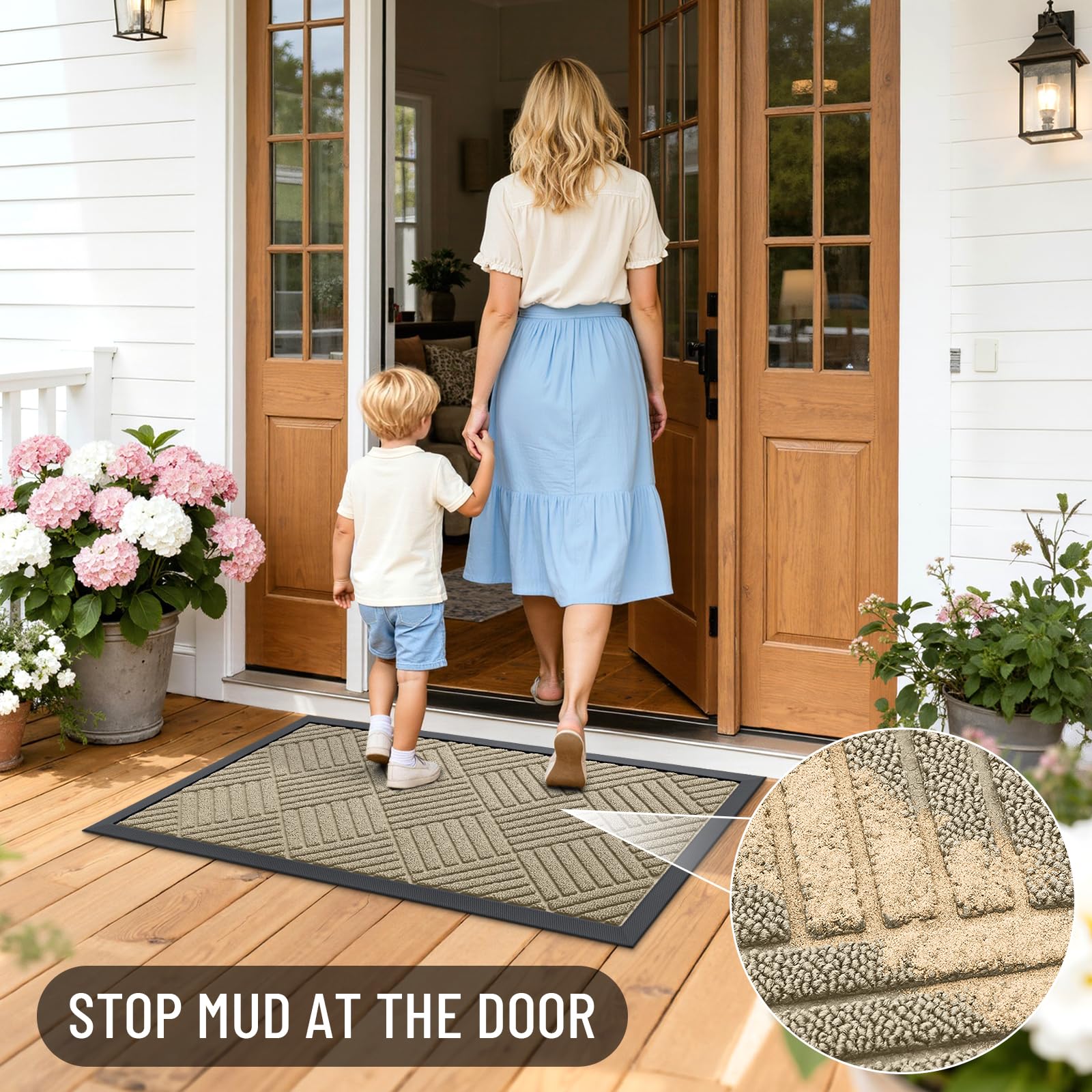 OLANLY Front Door Mat Outside Entrance 33x21, Waterproof Heavy-Duty Doormat