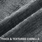 decorUhome Textured Chenille Throw Pillow Covers 22x22 Set of 2 Dark Grey