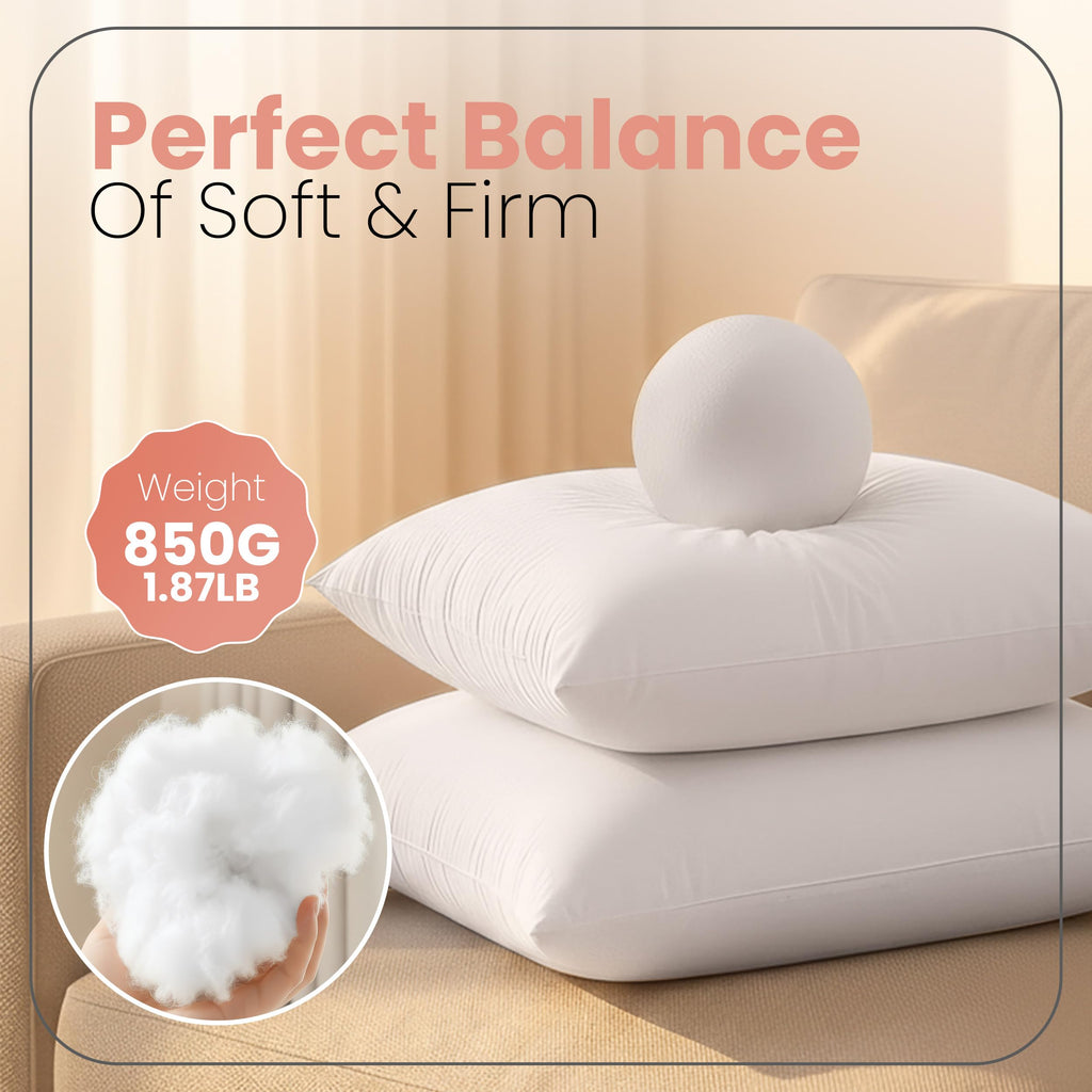 Utopia Bedding 24x24 Pillow Inserts, White Throw Pillows for Couch, 2 Pack