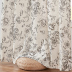 jinchan Floral Linen Light Filtering Curtains for Living Room 96 Inches Long