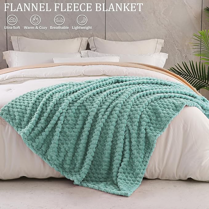 Exclusivo Mezcla 3D Fleece Twin Size Blanket for Bed, Celadon