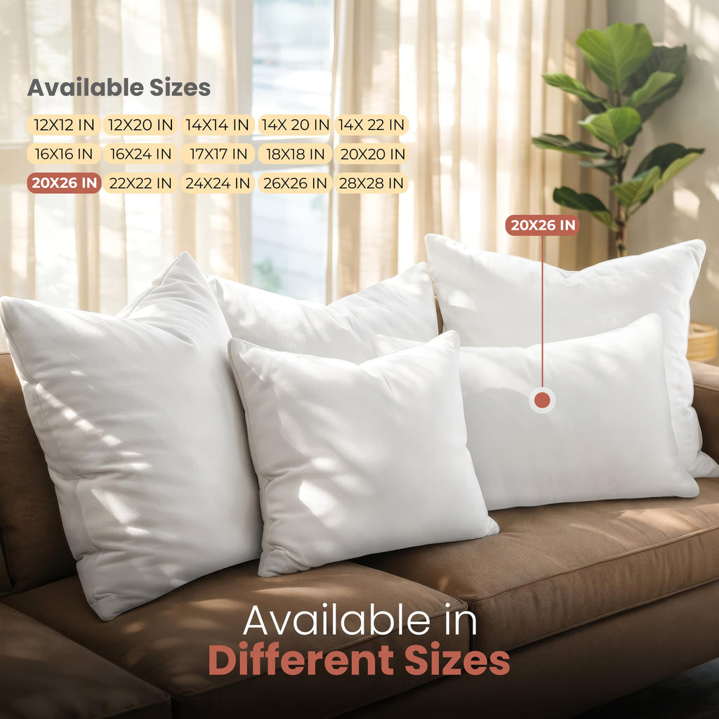 Utopia Bedding 20x26 Pillow Inserts, White Throw Pillows for Couch, 2 Pack