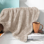 Exclusivo Mezcla Plush Fuzzy Fleece Bed Blanket Twin Size, Super Soft, Fluffy and Warm Blankets for Couch, Bed, All Season (Camel, 90x66 inches)