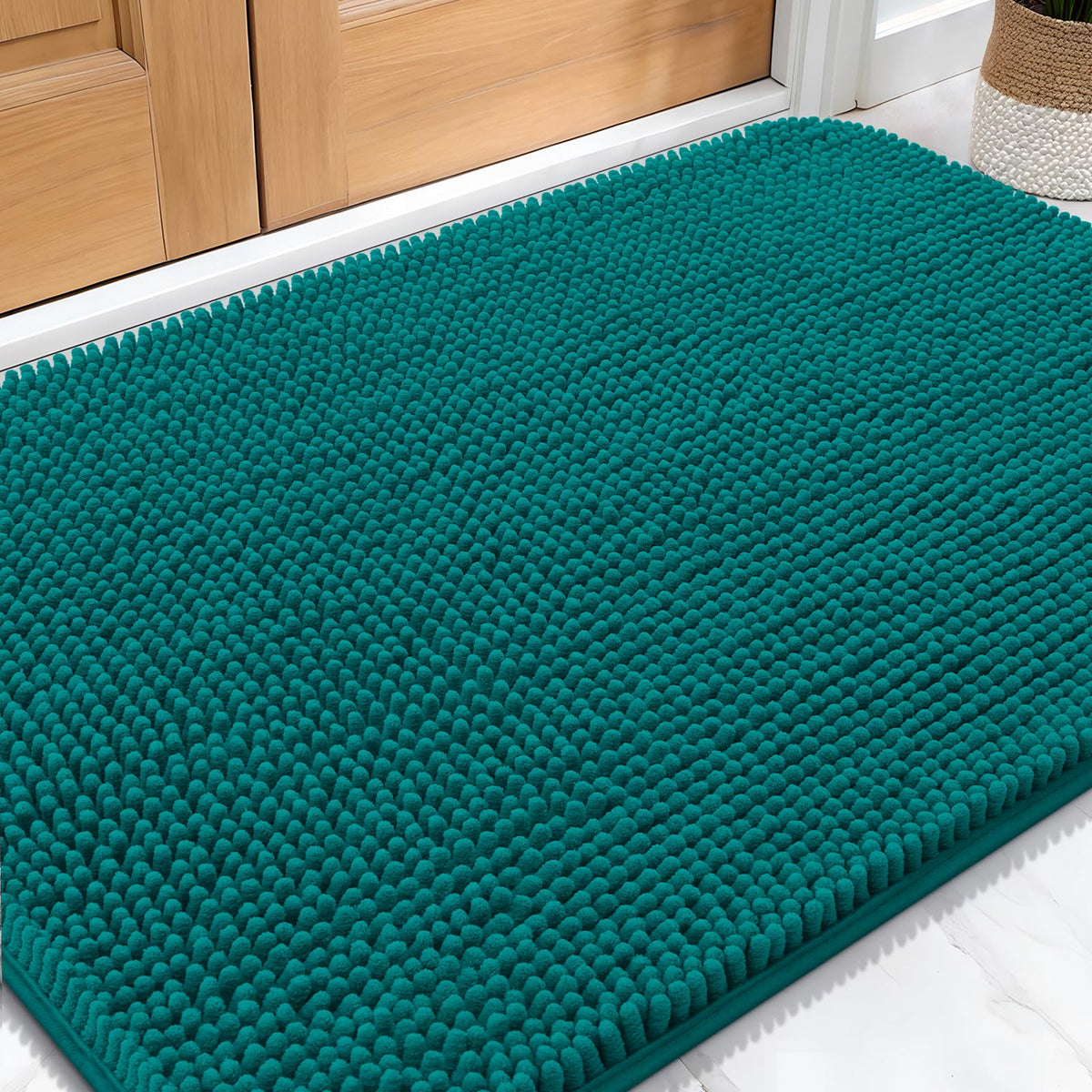 OLANLY Dog Door Mat for Muddy Paws 34x21, Super Absorbent Chenille Mud Mat