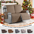 VANSOFY Waterproof Recliner Couch Covers, Sofa Covers 1-Piece Washable Reclining Sofa Cover Non-Slip Furniture Protector with Elastic Straps Pocket for Dogs, Pets(Light Brown,2 Seater)