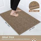 BEQHAUSE Kitchen Rugs 24"x36", Non-Slip Kitchen Mats for Floor, Super Absorbent and Stain Resistant Kitchen Rugs, Machine Washable Rugs for Kitchen, Hallway, Laundry & Sink, Taupe