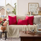 GIGIZAZA Red Velvet Decorative Throw Pillow Covers for Sofa Bed 2 Pack Soft Cushion Cover 20x20