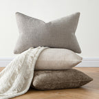 MIULEE Decorative Couch Throw Pillow Covers 22x22 Inch Neutral Khaki 2 Pack