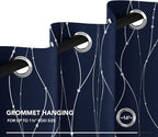 Deconovo Living Room Curtains 63 Inches Long, Blackout Curtains for Bedroom