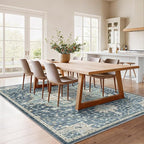 AMADA HOMEFURNISHING 5x7 Area Rugs, Washable Living Room Rug Low-Profile with Non-Slip Backing & Durable Edge Binding, Vintage 5x7 Rugs for Living Room, Bedroom, Dining Room