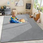 Amearea Large Modern Area Rugs for Bedroom Living Room, 5x8 Feet Grey Thickened Memory Foam Rug, Fluffy Indoor Washable Rugs Non Slip Minimalist Carpet for Boys Girls Dorm Nursery Room Decor