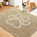 OLANLY Dog Door Mat for Muddy Paws 40x32, Paw Print Design Chenille Mud Mat