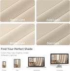 CUCRAF Light Beige Blackout Curtains 96 inch Length 2 Panels Set, Rod Pocket Room Darkening Drapes for Bedroom Living Room, Insulated Thermal Light Blocking Window Curtain (W52 x L96 Inch)