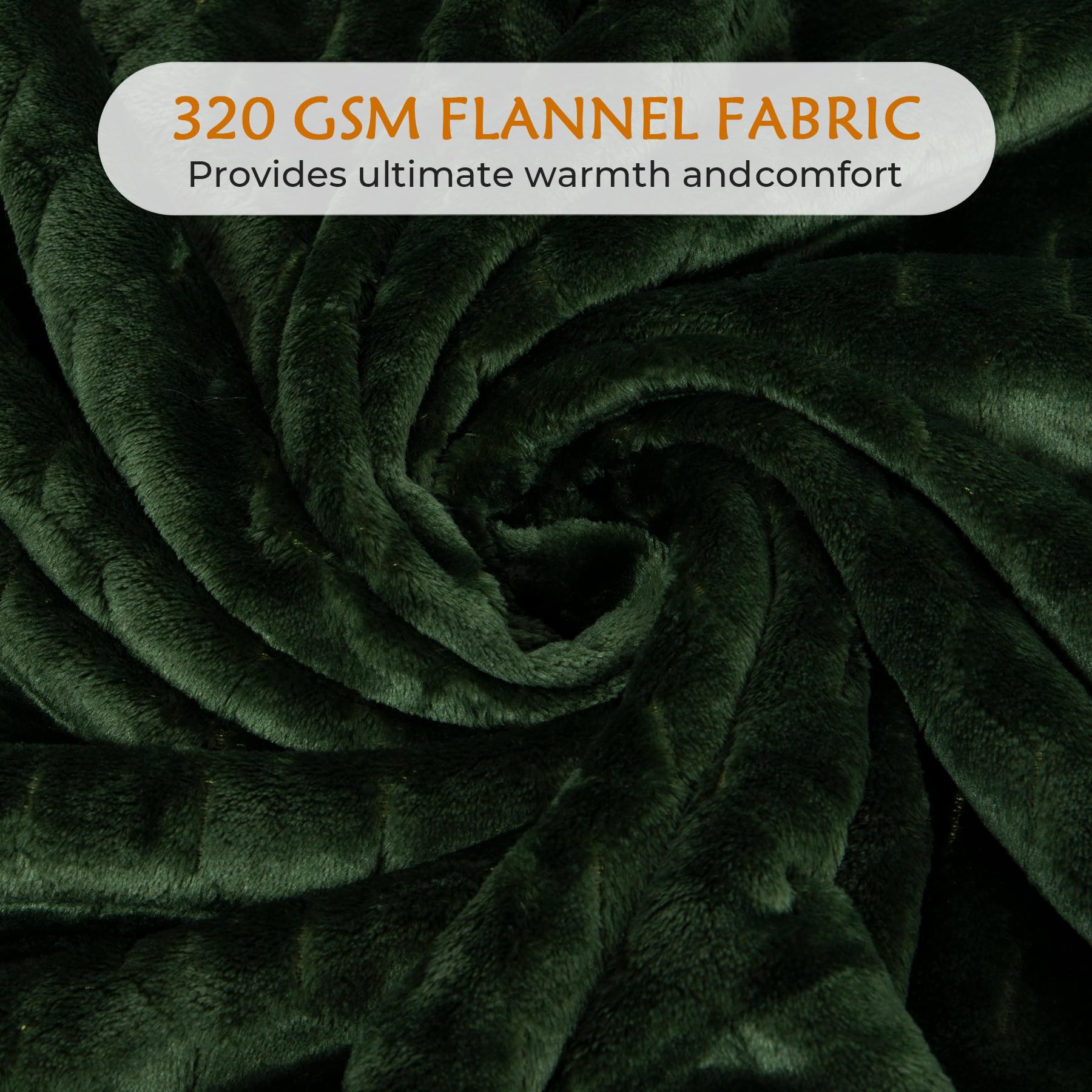 TOONOW Fleece Blanket Super Soft Cozy Throw Blanket 50" x 60", Lightweight Fuzzy Comfy Textured Flannel Blanket Warm Plush Throw Blankets for Couch, Sofa, Bed, Olive Green