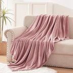 Exclusivo Mezcla Fleece Blanket Twin Size for Bed, Super Soft and Warm, All Season, Cozy, Plush, Lightweight, 90x66 Inches, Dusty Pink