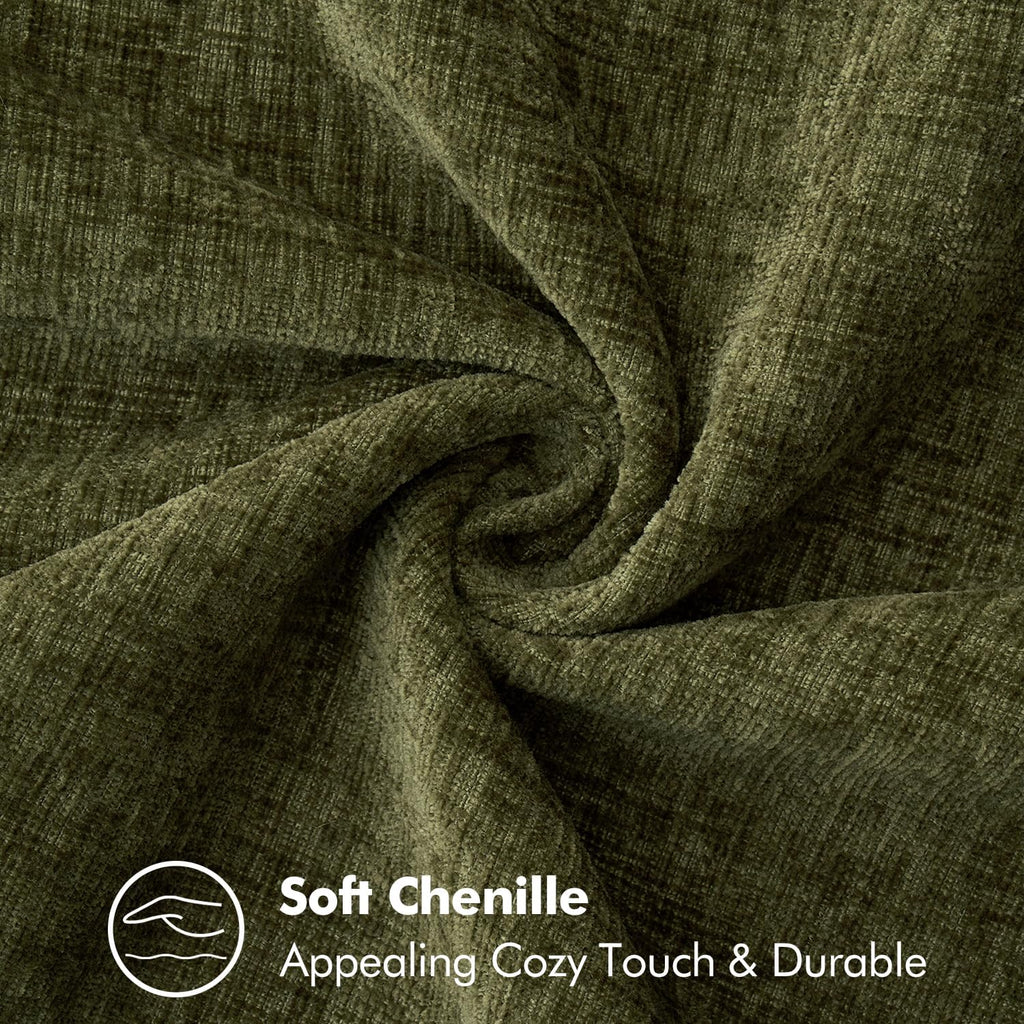 MIULEE Decorative Lumbar Throw Pillow Covers 12x20 Inch Olive Green 2 Pack