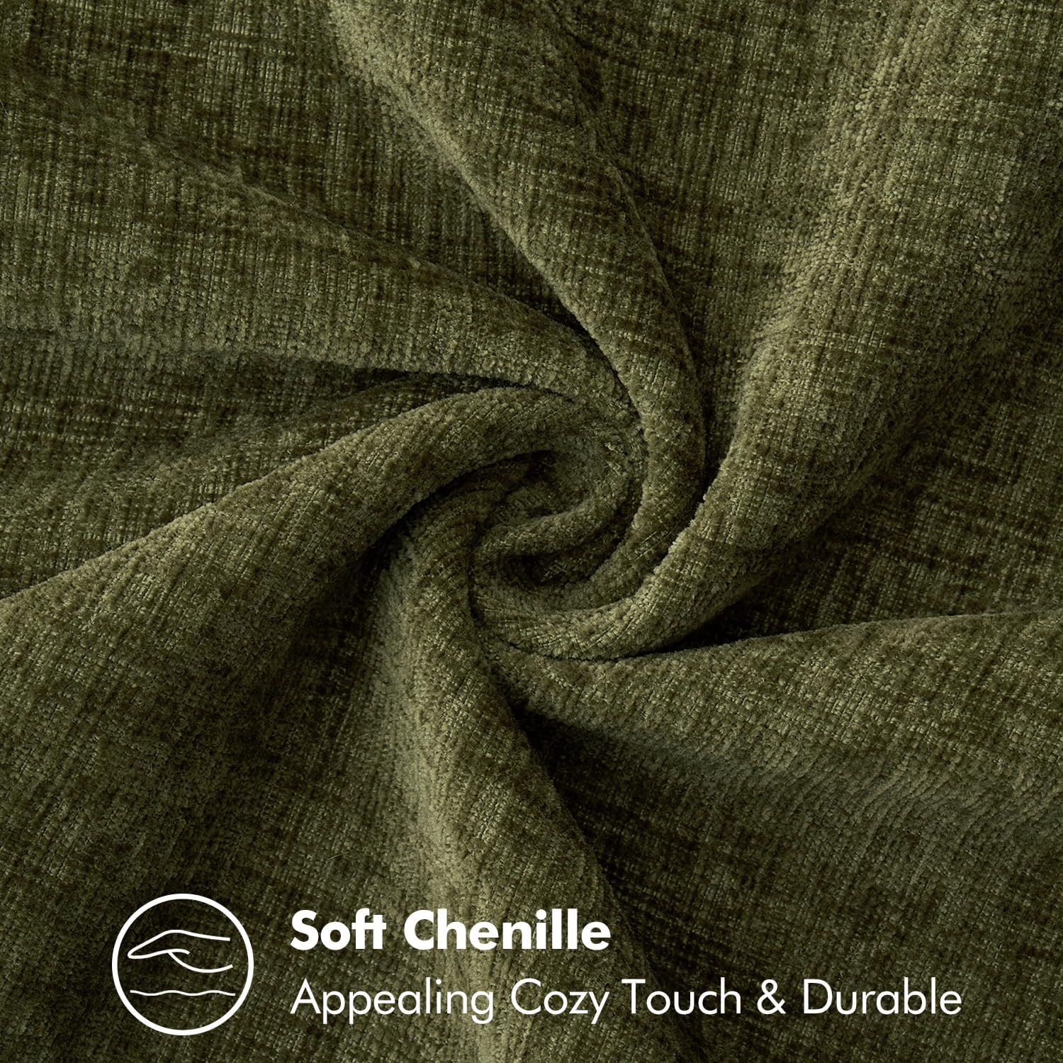 MIULEE Decorative Lumbar Throw Pillow Covers 12x20 Inch Olive Green 2 Pack