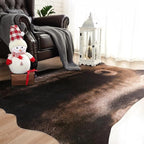 AROGAN Premium Bear Print Rug 4.6x5.2 Feet, Machine Washable Faux Fur Rug, Non-Slip Animal Print Hide Bear Skin Area Rug for Bedroom Living Room Home Decor