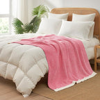 Snuggle Sac Hot Pink Throw Blanket for Couch, Pink Blanket Super Soft Microfiber Blankets Warm Cozy Knit Fuzzy Plush Lightweight Throws Gift for Women Girls, Hot Pink, 50x60 inches