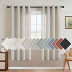 H.VERSAILTEX Living Room Linen Curtains - Semi Sheer, Nickel Grommet, Energy Saving, Light Filtering Panels for Bedroom, Pale Oak, 2 Panels, 52 x 72 Inch
